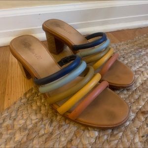 Women’s size 8 Madewell colorful strappy heels